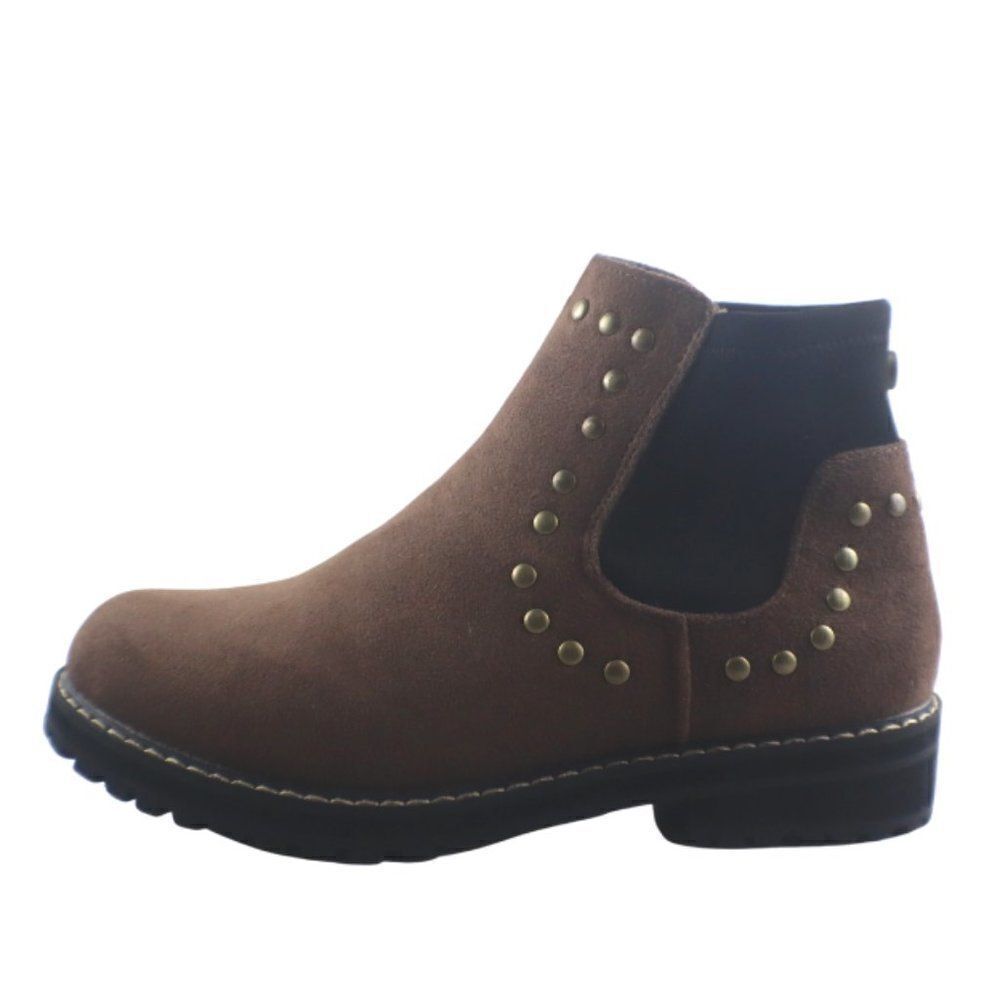 Seven7 Romanoff Size 9 Metallic Stud Suede Waterproof Combat Brown NEW Boots - Picture 9 of 11